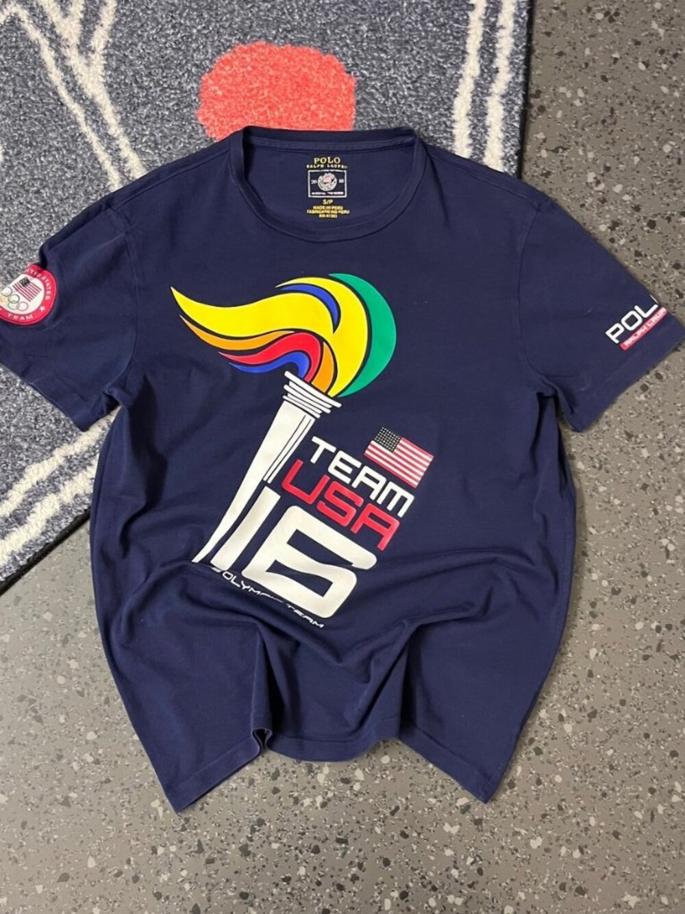 Vintage single stitch Ralph Lauren USA Olympic Team Navy T-Shirt L